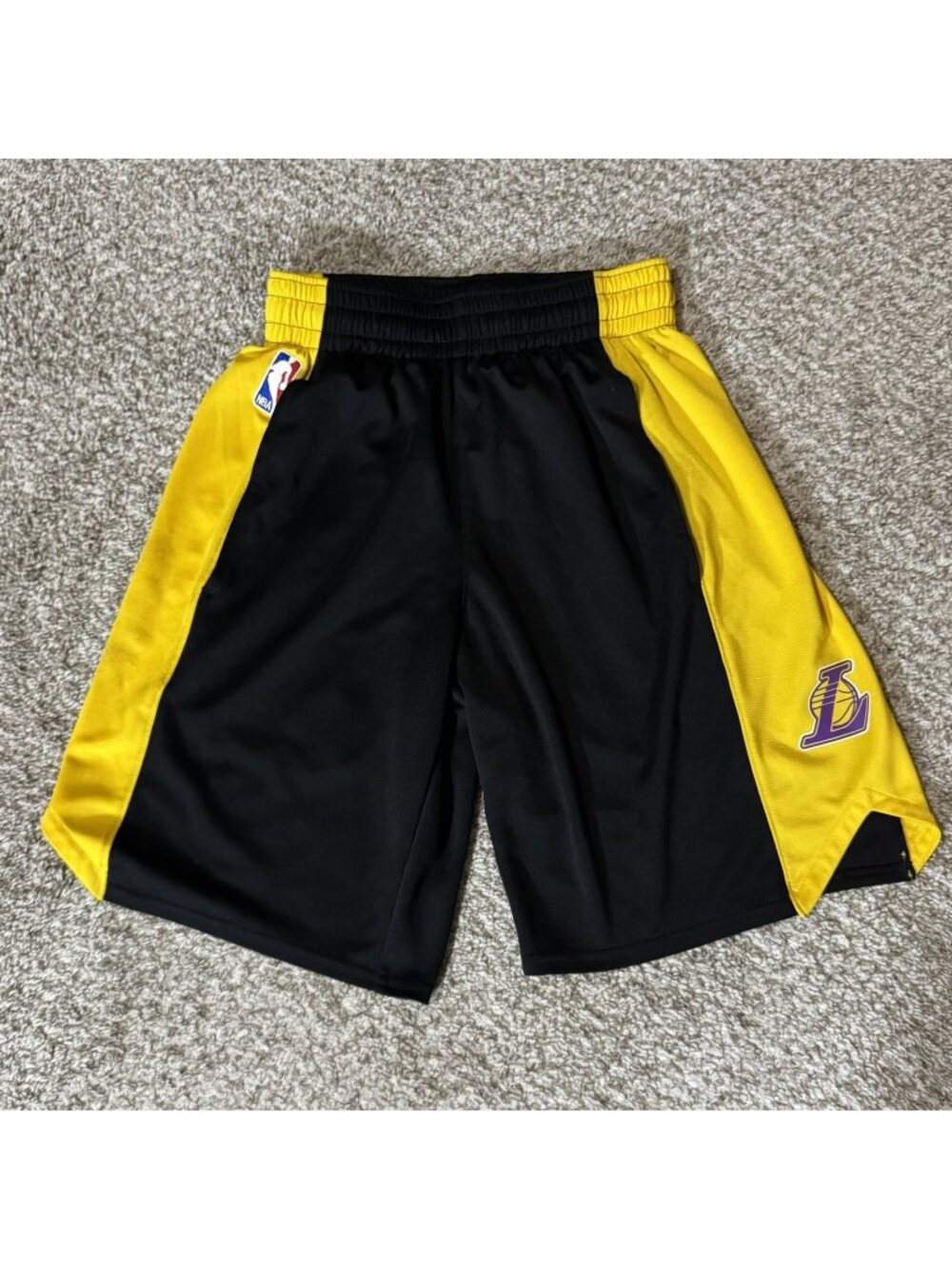 Los Angeles Lakers NBA Basketball Shorts Men's Small Black Yellow Fanatics